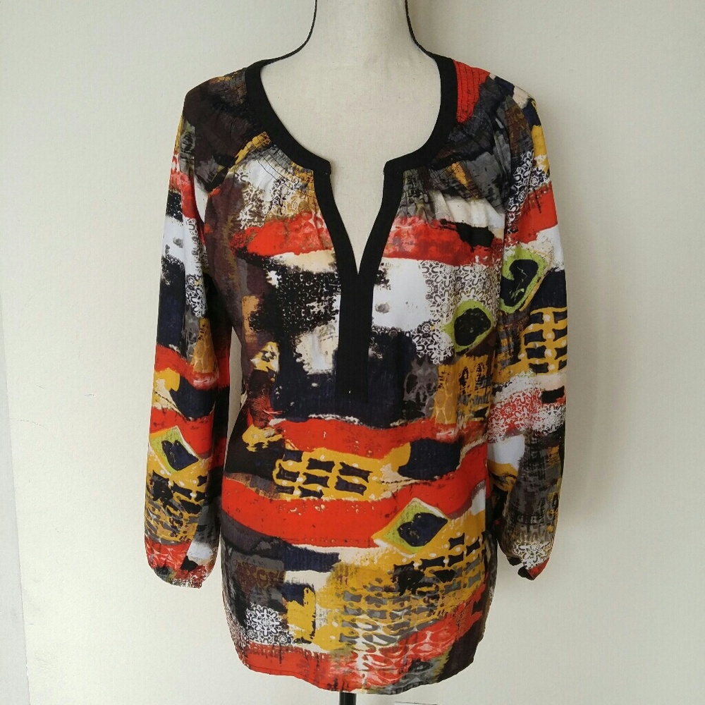 Sioni multi print long sleeved top